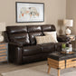 Byron Reclining Sofa Modern Dark Brown Faux Leather Upholstered 3-Seater Couch for Living Room Comfort and Style