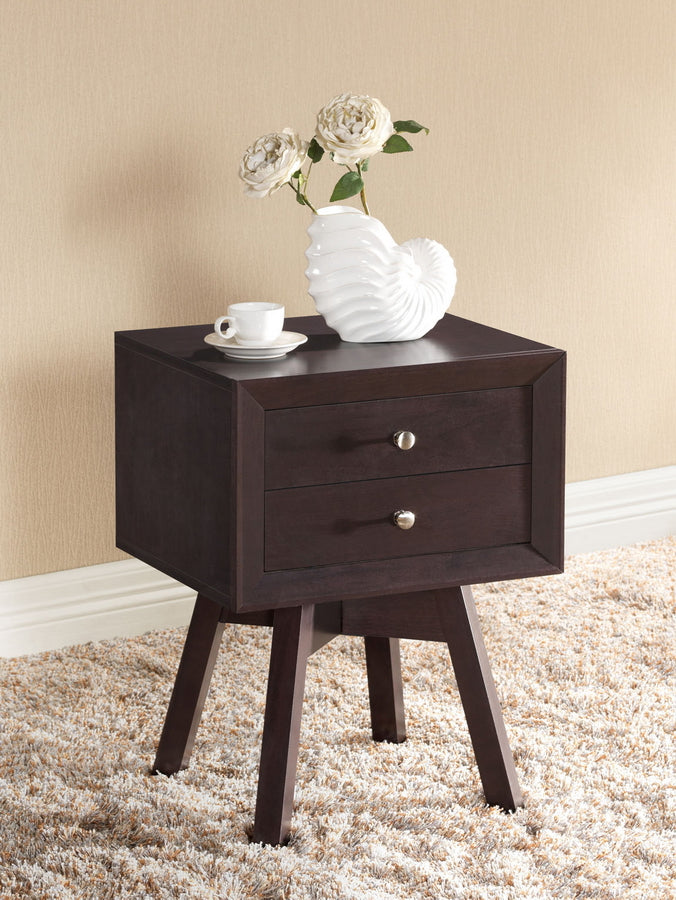 Warwick Brown Modern Accent Table and Nightstand with Stylish Design for Versatile Living Room and Bedroom Decor