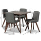 Pernille Modern Transitional 5-Piece Dining Set with Grey Upholstery and Walnut Finish