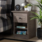 Dara Nightstand Traditional Grey Brown Oak Finished Wood with 1 Drawer for Bedroom Storage