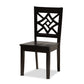 Nicolette Dining Set Modern and Contemporary Dark Brown Finished Wood 7-Piece