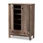 Derek Shoe Cabinet - Modern Rustic Oak Finished Wood with 1 Drawer for Stylish Storage Solutions