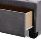 Caronia Platform Storage Bed - Modern and Contemporary Grey Velvet Fabric Upholstered with 2 Drawers