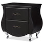 Erin Nightstand - Modern and Contemporary Black Faux Leather Upholstered