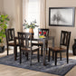 Zamira Dining Set Modern Contemporary Transitional Dark Brown Finished Wood 5-Piece