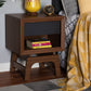 Svante Nightstand - Mid-Century Modern Walnut Brown and Dark Gray Wood with 1 Drawer for Bedroom Storage