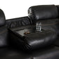 Roland Sectional Modern and Contemporary Black Faux Leather 2-Piece with Recliner and Storage Chaise