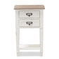 Dauphine Nightstand in Provincial Style with Weathered Oak and White Wash Finish