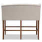 Alira Bar Stool Modern and Contemporary Beige Fabric Upholstered Walnut Finished Wood Button Tufted