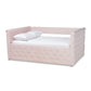 Amaya Full Size Daybed Modern Contemporary Light Pink Velvet Upholstered Design for Stylish Living Spaces