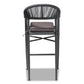 Wendell Outdoor Bar Stool Modern Contemporary Design Grey Finished Rope Metal Construction Stylish Patio Seating