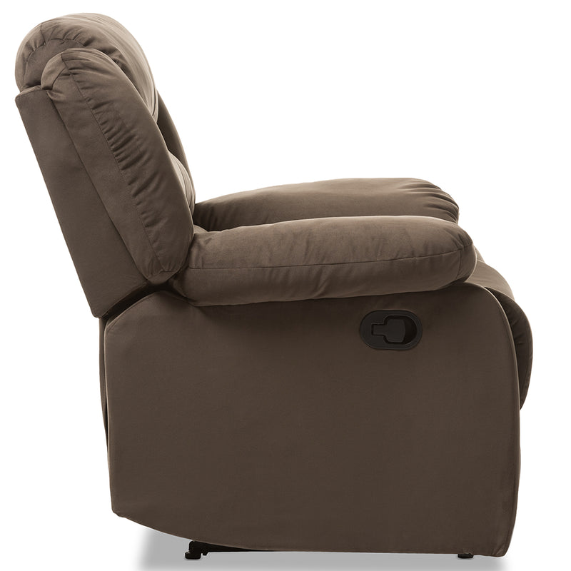 Hollace Modern Taupe Microsuede Recliner Chair - Stylish 1-Seater Lounge Chair for Living Room Comfort and Relaxation