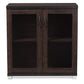 Zentra Sideboard Modern and Contemporary Dark Brown Storage Cabinet with Glass Doors