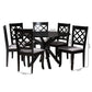 Jana Dining Set Modern Grey Fabric and Espresso Brown Finished Wood 7-Piece