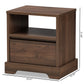 Burnwood Modern Nightstand Walnut Brown Finished Wood with 1 Drawer for Bedroom Storage