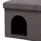 Faber Cat Litter Box Cover Modern Dark Grey Fabric Upholstered with Wood Design for Stylish Pet Housing