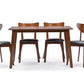 Sumner Mid-Century Dining Set - 5-Piece Walnut Brown Furniture Collection for Modern Homes