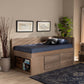 Levon Twin Size Storage Bed - Modern Design with Antique Oak Finish and 4 Drawers for Enhanced Organization