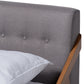 Sante Platform Bed - Mid-Century Modern Grey Fabric Upholstered Wood