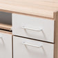 Charmain Kitchen Cabinet in Modern Contemporary Light Oak and White Finish