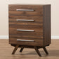 Auburn Mid-Century Modern 4-Drawer Chest in Walnut Brown for Stylish Storage Solutions