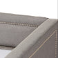 Raymond Sofa Daybed - Modern Grey Fabric Design with Nail Head Trim and Roll-Out Trundle for Guest Bed Convenience