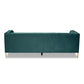 Maia Sofa Contemporary Glam Luxe Green Velvet Fabric Upholstered Gold Finished Metal