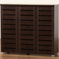 Adalwin Modern and Contemporary 3-Door Dark Brown Wooden Entryway Shoes Storage Cabinet