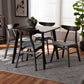 Britte Dining Set Mid-Century Modern Dark Grey Fabric Upholstered Dark Oak Brown Finished 5-Piece