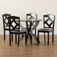 Nesa Dining Set Modern Transitional 5-Piece Grey Fabric Upholstered with Dark Brown Finished Wood for Stylish Dining Rooms