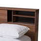 Vanda Queen Size Platform Bed - Modern Two-Tone Walnut and Black Wood Design for Stylish Bedrooms