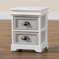 Cachet Modern Two-Tone Grey and White Wood End Table with 2 Drawers for Stylish Living Room Storage