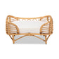 Malino Modern Bohemian Rattan Pet Bed Natural Brown Design with Comfortable Cushion for Stylish Pet Comfort