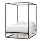 Eva Queen Bed Vintage Industrial Black Finished Metal Canopy Design for Stylish Bedrooms