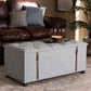 Kyra Ottoman Modern and Contemporary Beige Fabric Upholstered Storage Trunk