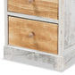 Dannah Storage Cabinet Classic Two-Tone Oak Brown and White Wood with 2 Drawers for Stylish Organization