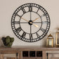 Janette Classic Wall Clock Contemporary Black and Gold Finished Metal Design for Elegant Home Decor