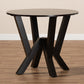 Irene Dining Table Modern and Contemporary Dark Brown Finished 35-Inch Wide Round Wood