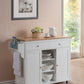 Meryland White Modern Kitchen Island Cart with Storage and Adjustable Shelves for Enhanced Organization