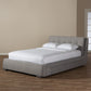 Camile Modern and Contemporary Grey Fabric Upholstered Storage Platform Bed with 4 Drawers