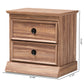 Ryker Nightstand Modern 2-Drawer Wood Design with Oak Finish for Bedroom Storage