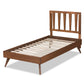 Michi Twin Size Bed in Modern Ash Walnut Finish with Sturdy Wood Construction