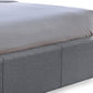 Sarter King-Size Bed Contemporary Grid-Tufted Grey Fabric Upholstered Storage Bed with 2 Drawers for Organized Living