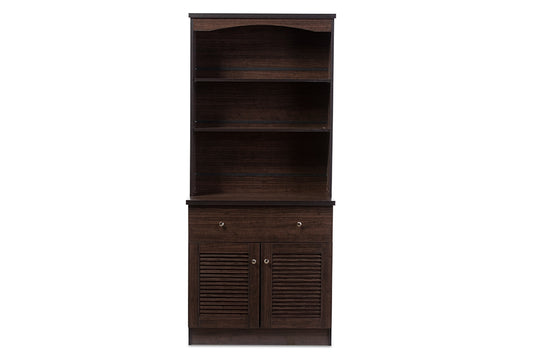 Agni Buffet and Hutch Modern Contemporary Dark Brown Kitchen Cabinet