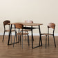 Elida 5-Piece Dining Set in Modern Contemporary Style with Walnut Brown Wood and Black Metal Accents