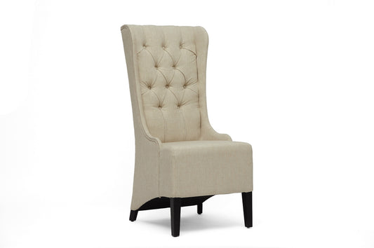 Vincent Modern Accent Chair in Beige Linen - Stylish Upholstered Seating for Living Room, Bedroom or Office Decor