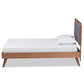 Alida Platform Bed - Mid-Century Modern Dark Grey Fabric Upholstered with Walnut Brown Finished Wood