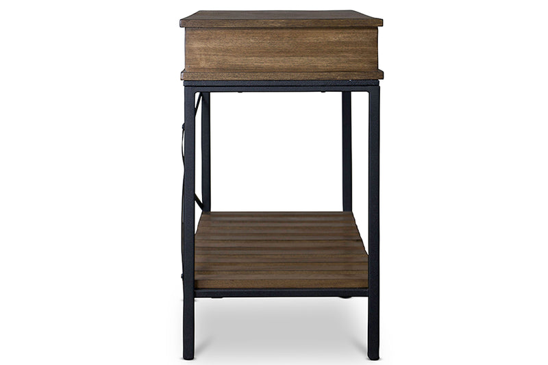 Newcastle Console Table Wood and Metal Criss-Cross Design for Entryway or Living Room Furniture