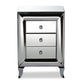 Pauline Mirrored End Table Contemporary Glam Design with 3 Drawers for Stylish Storage and Organization