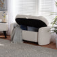 Oakes Modern Storage Bench in Ivory Boucle Upholstery with Stylish Design and Functional Storage